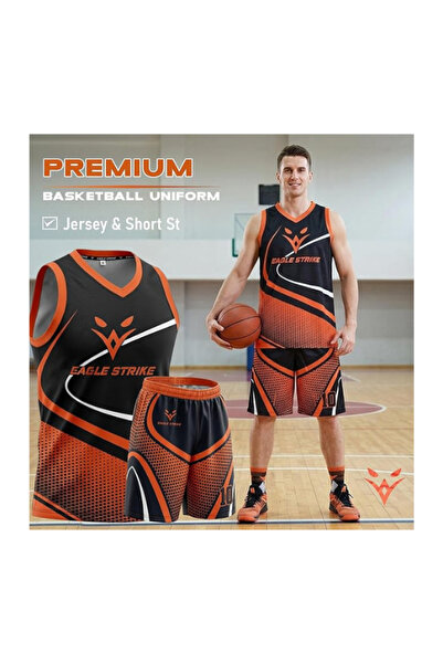 eagle strike Basketball Jersey & Shorts Set – 2-Piece Sleeveless Uniform for Kids & Adults, Breathable Moisture-Wicking Fabric, Youth & Adult Sizes