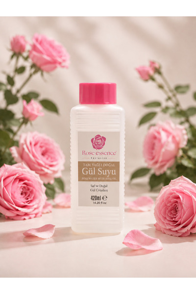 ROSE ESSENCE EXCLUSİVE Tam Yağlı Gül Suyu 420 ml | Doğal Gül Suyu ve Gül Yağı...