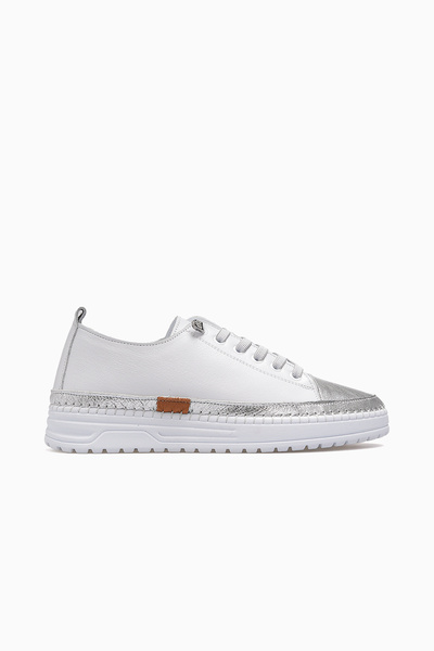 Venüs Kadın Deri Deri Sneaker Ayakkabı 26y 26150001y Beyaz/gümüş