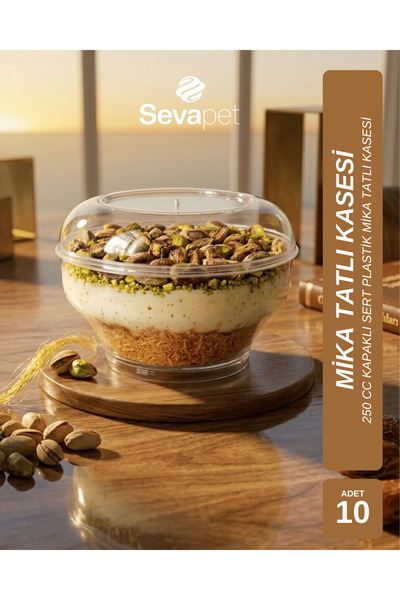SEVAPET 250 CC ROYAL KAPAKLI MİKA TATLI KASESİ / 10 ADET SUNUM KABI