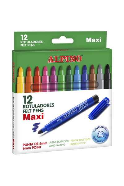 Other Washable pen, 12 colors/box, ALPINO Maxi