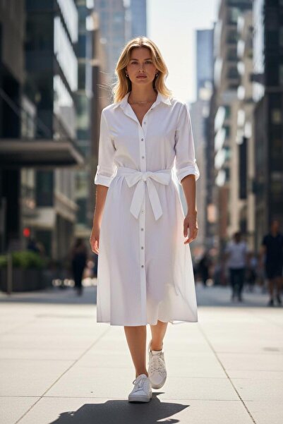 White Wise Rochie tip camasa casual