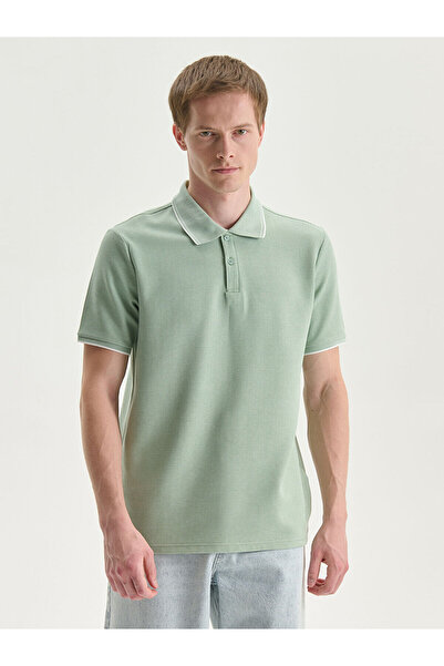 LC Waikiki Ανδρικό μπλουζάκι με υφή και λαιμόκοψη πόλο NEVAVM
