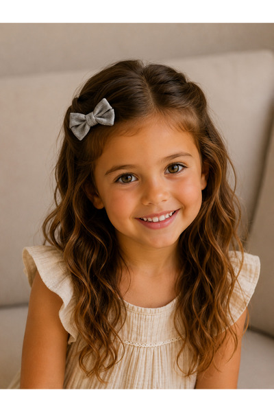 WOWMOM Handmade 100% Natural Muslin Bow Hairpin Set – Girls' Hair Accessory, ...