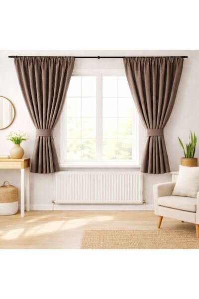magazincovoare.ro Set of 2 Taupe Latte Premium Velvet Blackout Curtains, 1.5m...