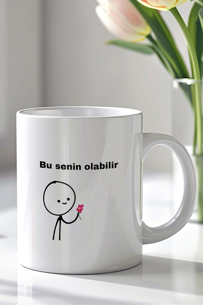 Mio Life 330ml Printed White Ceramic Mug Cup with Humorous Writing and Cute D...