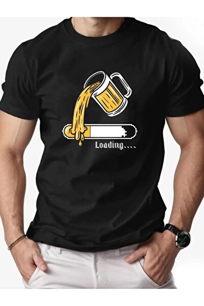 Chic Bloom تي شيرت Fun Beer Progress Bar (أسود)