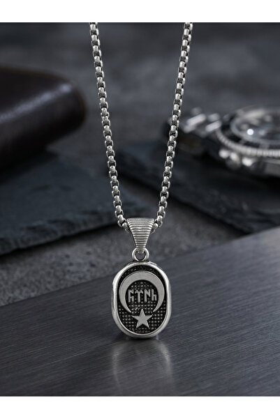 Velcari Moon Star Minimalist Style Stainless Steel Men's Necklace