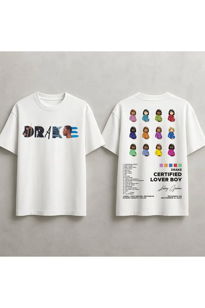 STİL-X Drake Certified Lover Boy Album Printed Unisex 100% Cotton Oversize T-...