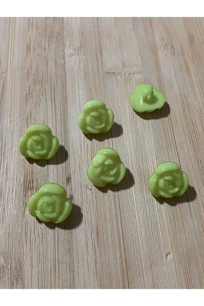 Lorin hobi Bottom-Mounted Rose Baby Button 12 mm 10 Pieces Green