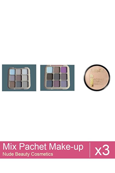 Makeup Set Mix 3 products Makeup Palettes: Compact Powder, Eveline Cosmetics,...