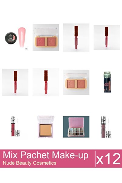 Makeup Set Mix 12 produse Palete Makeup: Ruj lichid mat, Hypoallergenic By Ma...
