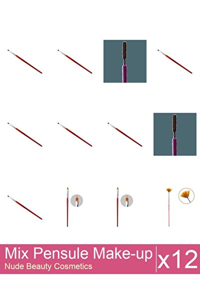 Makeup Mix Set 12 products Makeup Brushes: Cat's Tongue Gel Brush - No.2, Cat...
