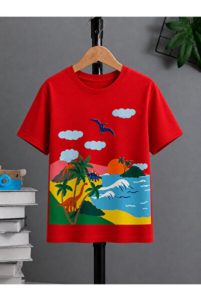 VODEXA Tricou oversize unisex cu imprimeu COAST, 100% bumbac, croială confort...