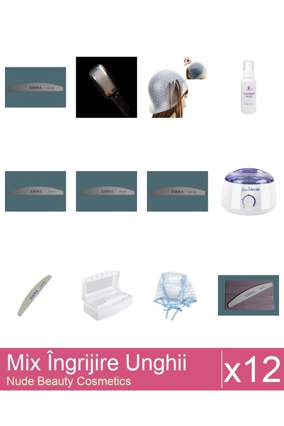 Makeup Set Mix 12 produse Ingrijire Unghii: Incalzitor ProWax, Pile unghii Em...