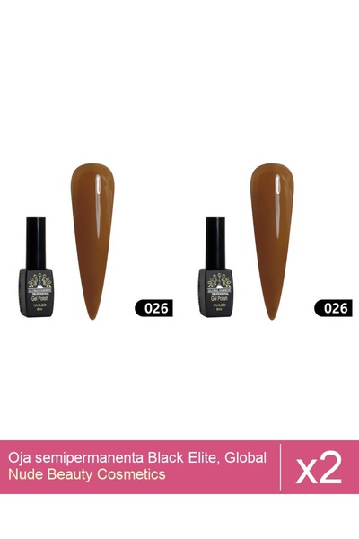 Makeup Set 2x Oja semipermanenta Black Elite, Global Fashion 8 ml,026