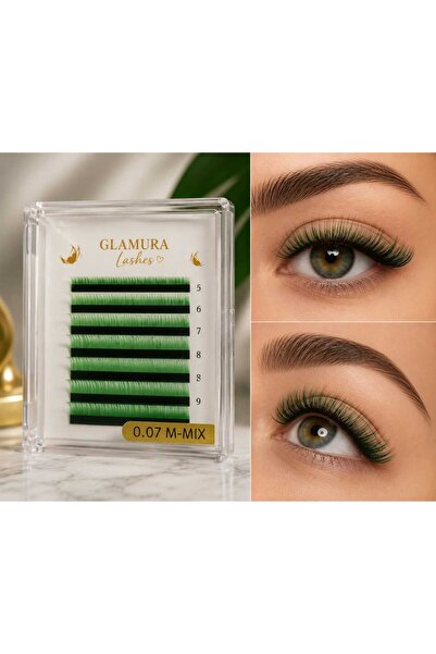 Glamura Lashes Extensii Gene Colorate Glamura Lashes, Forest Green, Curbura M...