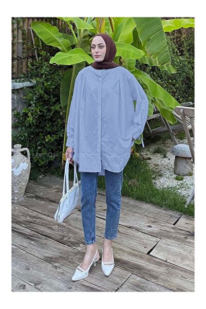 LC Waikiki Nevavm Farklı Cuffs and Piping Tunic Baby Blue