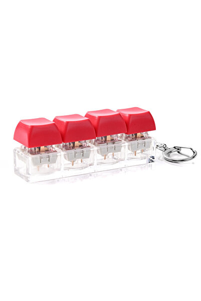 Choice5 red Colorful Acrylic Button Keycap Fidget Keychain 4 Keys Keyboard De...