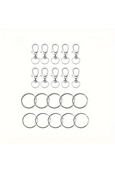 Choice 20pcs 20Pcs Premium Swivel Snap Hooks With Key Rings For Keychain Maki...