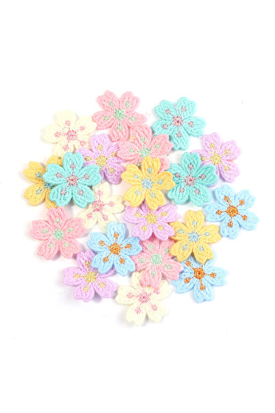 Choice4 2.4cm 20pcs Random Mix Color 20pcs/lot Colorful 2.4cm Embroidery Flow...