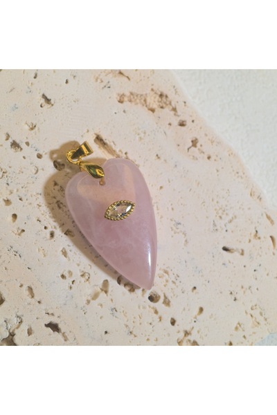 Choice7 قلادة من الكريستال الوردي على شكل قلب رومانسي، حجر طبيعي، قلادة من حج...