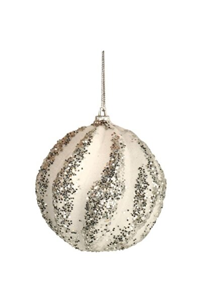 Goliat Globe, silver, 8cm, with glitter