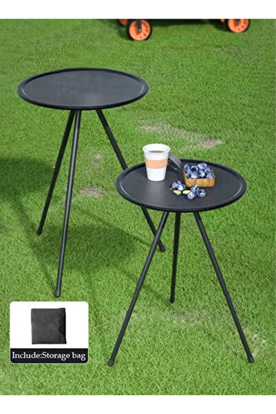 DUNISO Adjustable Outdoor Folding Table,Camping Round Table,Portable Liftable...