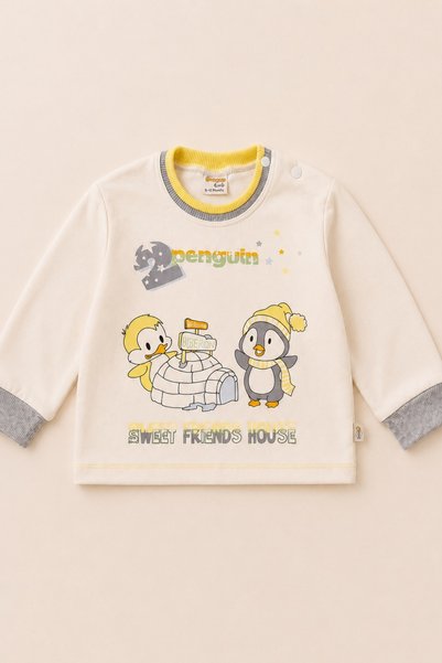 Biberon Baby Baby Set 100% Cotton Penguin Printed Top and Bottom