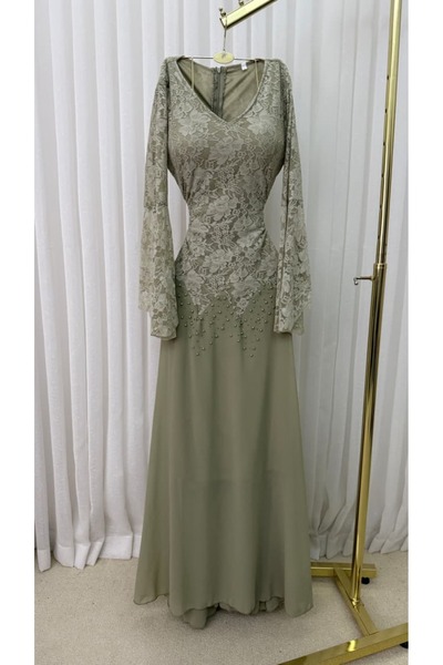 shahad fashion High-End Evening Dress Oil Green