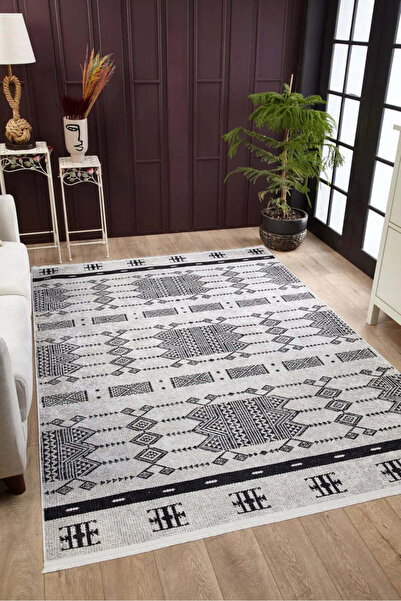 halinet Halı.Net White Modern Washable Non-Slip Living Room Carpet Haln-Hln1706