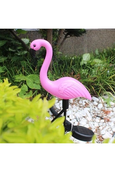 Casa Shop Set de 3 flamingoși solari cu LED și panou solar, decor de grădină,...