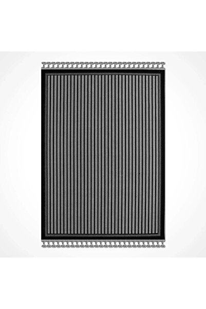 halinet Halı.Net Black Modern Washable Non-Slip Living Room Carpet Cr-Liza-18558
