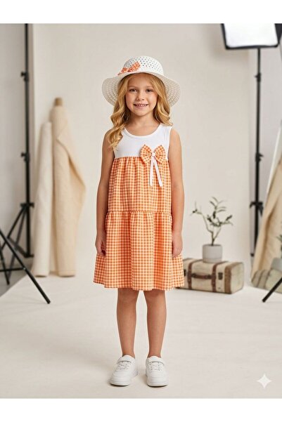 Melodikids Girls' Plaid Hat Dress