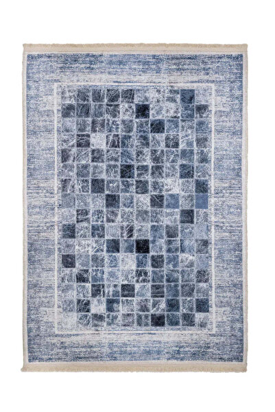 halinet Halı.Net Blue Modern Washable Non-Slip Living Room Carpet Pia-Modern-...