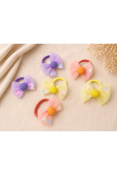 LİA CLİPS CO Colorful Glitter Detailed Rubber Buckle Set of 2
