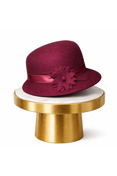 OEM Pălărie elegantă de damă Majestic Burgundy - Accesoriu perfect pentru eve...