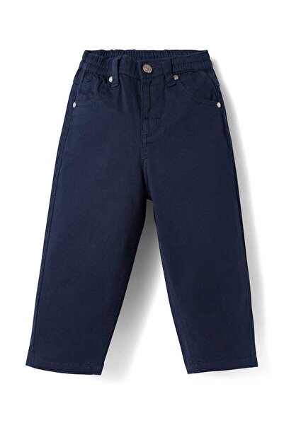 Bonfino Woven Solid Baggy Fit Pants - Navy Blue