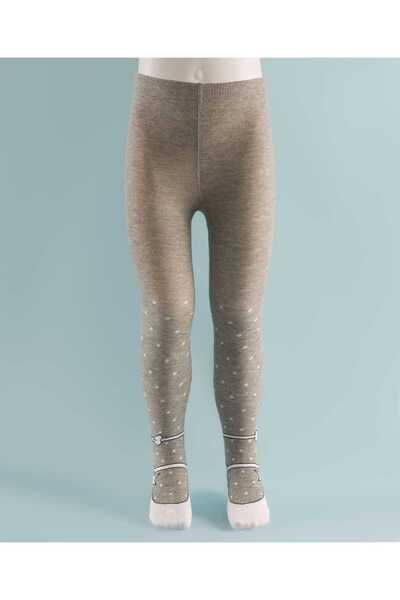 Cute Walk by Babyhug Knit Antibacterial Tights with Polka Dot Design - Grey