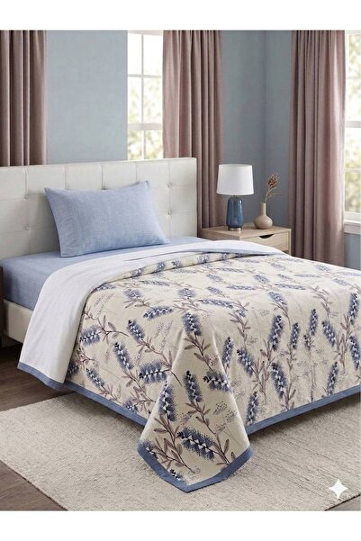 ŞENER HOME Hyacinth Patterned Sheet with Elastic Single Pique Set