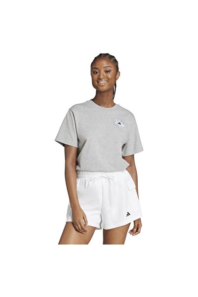 adidas Tricou de damă cu mânecă scurtă, cu imprimeu Piața Fermierilor, mărimea M