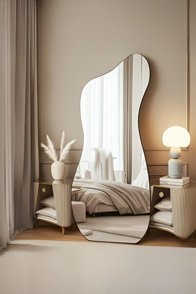 Mirror Home Decor Art Modern Organik Form Dekoratif Boy Aynası – Asimetrik Ta...