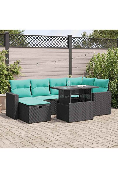 vidaxl Set canapele gradina cu perne 7 piese gri poliratan/lemn acacia