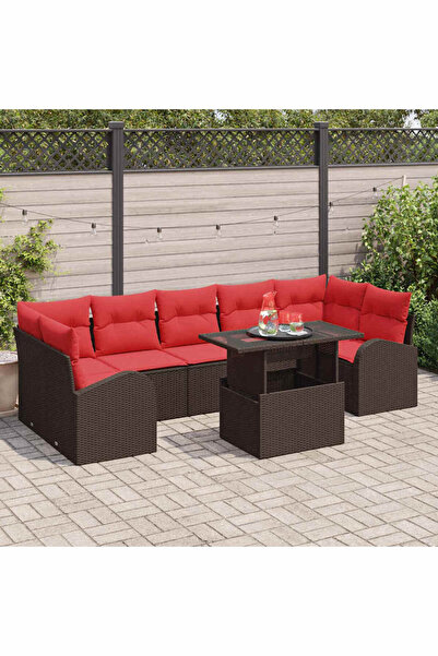 vidaxl Set de canapele pentru gradina 8 pcs Maro poliratan