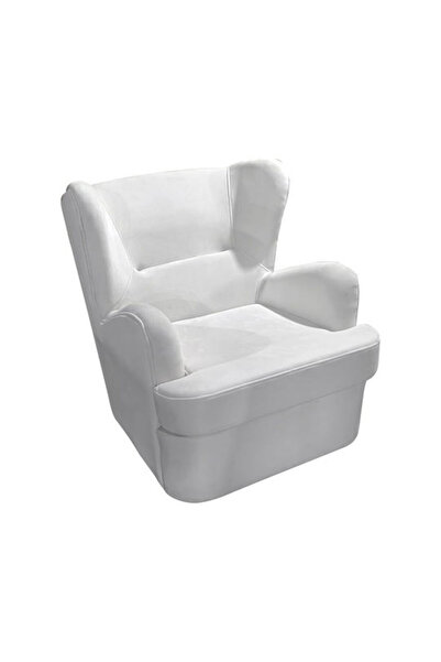 Other Πολυθρόνα Regalo pakoworld βελούδο σε λευκή απόχρωση 75x88x85εκ