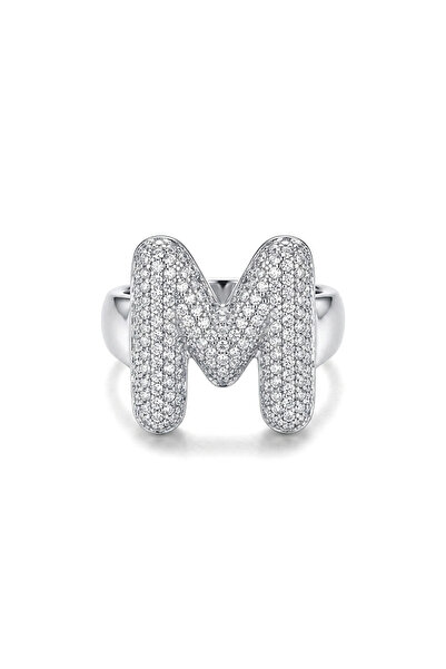 h&b design jewel Çelik M Harfli Yüzük