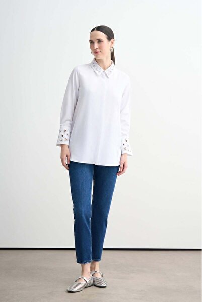 Moodbasic NAKIŞLI GÖMLEK MA11.29 Ekru