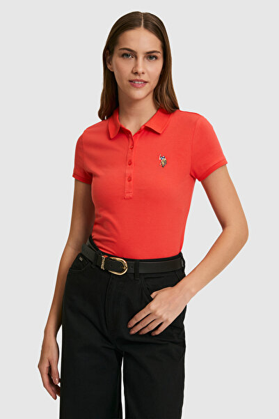 U.S. Polo Assn. تي شيرت نسائي أحمر 50262715-VR213