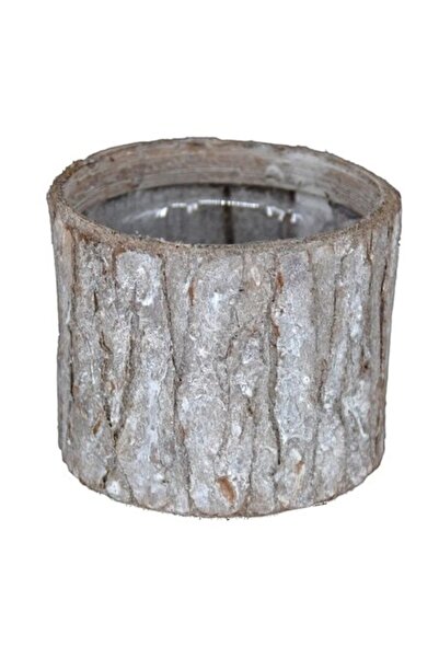 OEM Jardinieră decorativă din scoarță de copac, gri, 9x9x7 cm