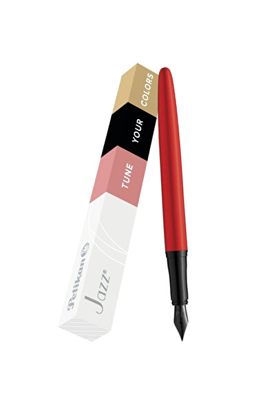 Herlitz Stilou Pelikan Jazz Noble Elegance Roșu, 1 cartuș de cerneală inclus,...